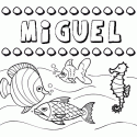 Desenhos do nome Miguel para imprimir e colorir com as crianças