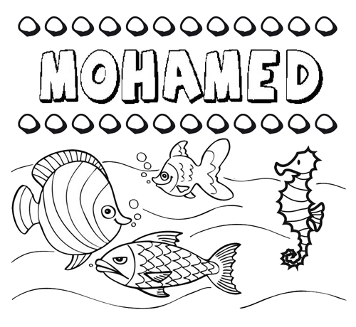 Desenhos do nome Mohamed para imprimir e colorir com as crianças