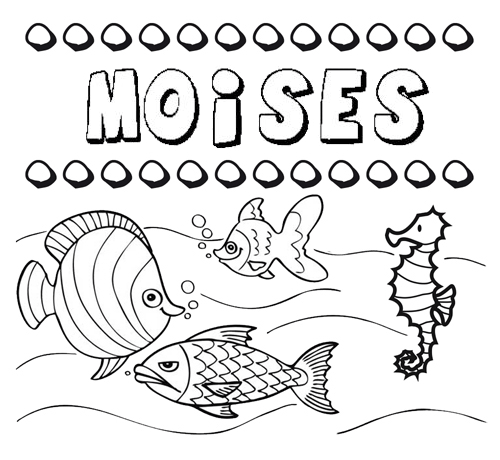 Desenhos do nome Moisés para imprimir e colorir com as crianças