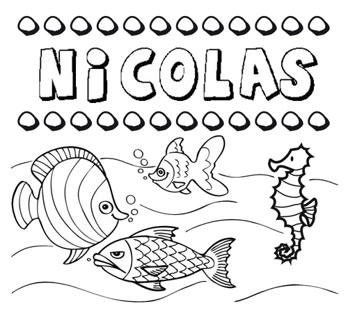 Desenhos do nome Nicolás para imprimir e colorir com as crianças