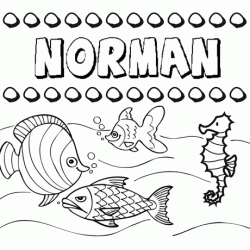 Desenhos do nome Norman para imprimir e colorir com as crianças