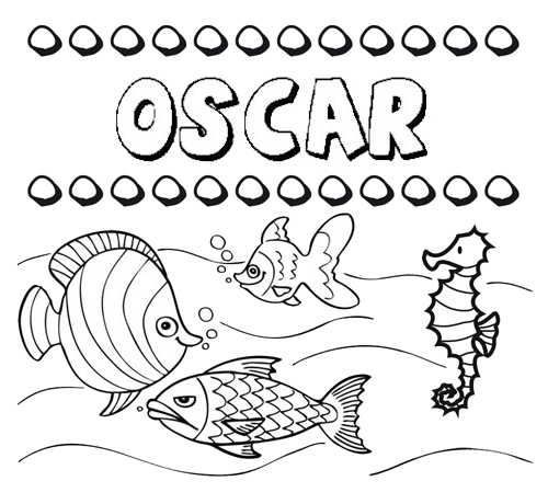 Desenho do nome Óscar para imprimir e pintar. Imagens de nomes