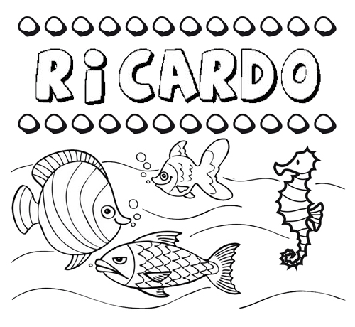 Desenhos do nome Ricardo para imprimir e colorir com as crianças