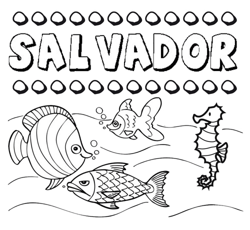 Desenhos do nome Salvador para imprimir e colorir com as crianças