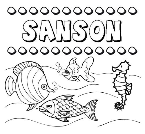 Desenhos do nome Sansón para imprimir e colorir com as crianças