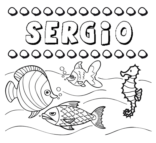 Desenhos do nome Sergio para imprimir e colorir com as crianças