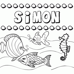 Desenhos do nome Simón para imprimir e colorir com as crianças