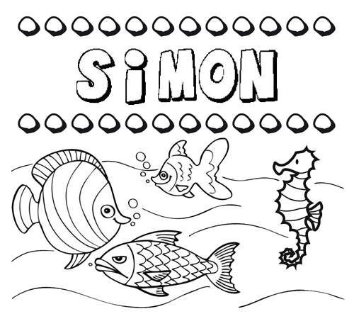 Desenhos do nome Simón para imprimir e colorir com as crianças