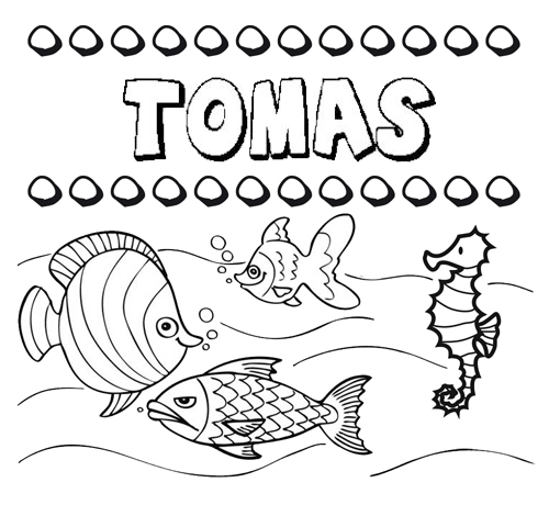 Desenhos do nome Tomás para imprimir e colorir com as crianças