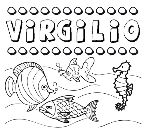 Desenhos do nome Virgilio para imprimir e colorir com as crianças