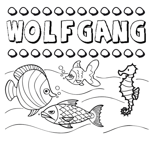 Desenhos do nome Wolfgang para imprimir e colorir com as crianças