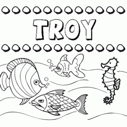 Desenhos do nome Troy para imprimir e colorir com as crianças