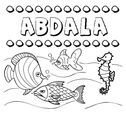 Desenhos do nome Abdalá para imprimir e colorir com as crianças