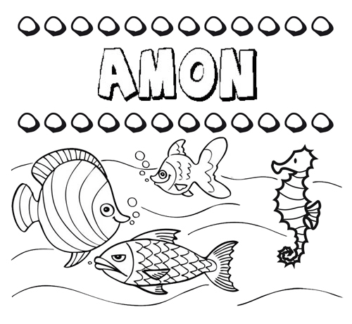 Desenhos do nome Amon para imprimir e colorir com as crianças
