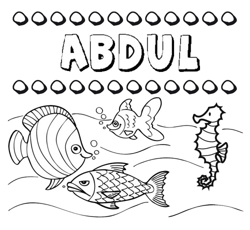 Desenhos do nome Abdul para imprimir e colorir com as crianças