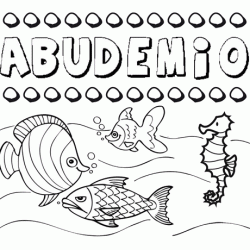 Desenhos do nome Abudemio para imprimir e colorir com as crianças