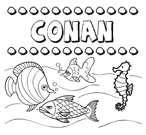 Desenhos do nome Conan para imprimir e colorir com as crianças