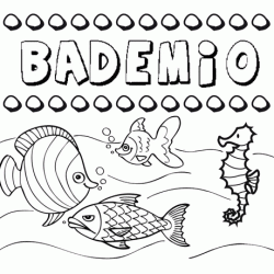 Desenhos do nome Bademio para imprimir e colorir com as crianças