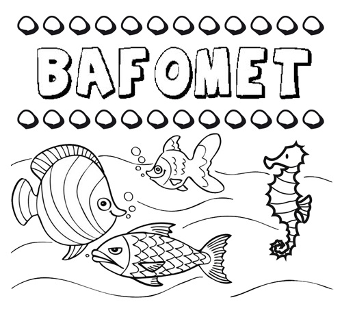 Desenhos do nome Bafomet para imprimir e colorir com as crianças