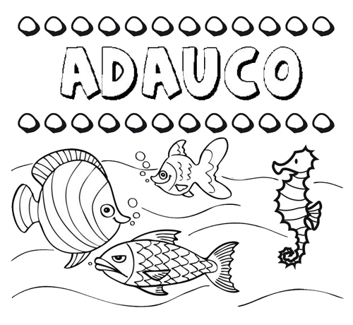 Desenhos do nome Adauco para imprimir e colorir com as crianças
