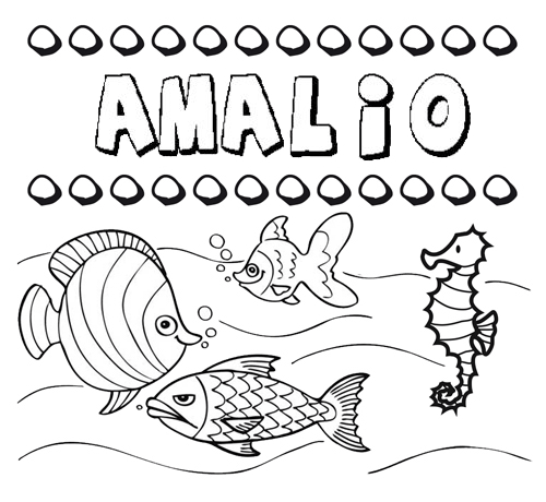 Desenhos do nome Amalio para imprimir e colorir com as crianças