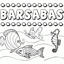 Desenhos do nome Barsabás para imprimir e colorir com as crianças