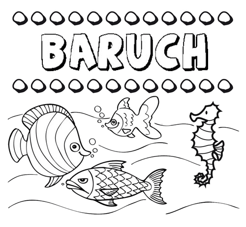 Desenhos do nome Baruch para imprimir e colorir com as crianças