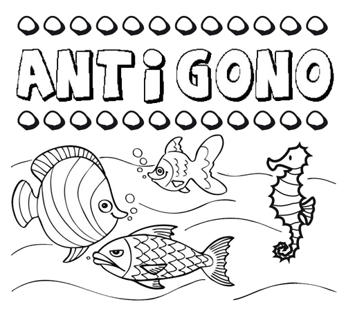 Desenhos do nome Antigono para imprimir e colorir com as crianças