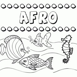 Desenhos do nome Afro para imprimir e colorir com as crianças