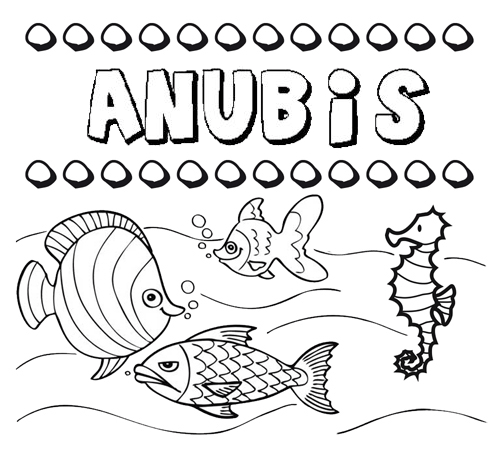Desenhos do nome Anubis para imprimir e colorir com as crianças