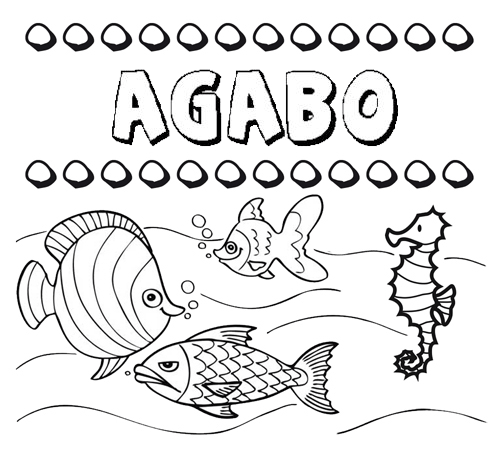 Desenhos do nome Agabo para imprimir e colorir com as crianças