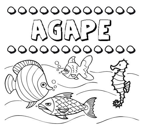 Desenhos do nome Ágape para imprimir e colorir com as crianças