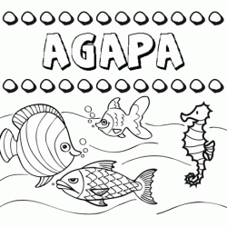 Desenhos do nome Ágapa para imprimir e colorir com as crianças