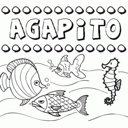 Desenhos do nome Agapito para imprimir e colorir com as crianças