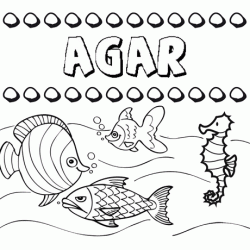 Desenhos do nome Agar para imprimir e colorir com as crianças