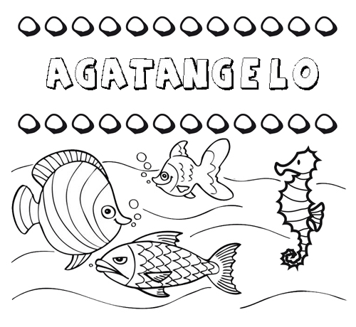 Desenhos do nome Agatángelo para imprimir e colorir com as crianças