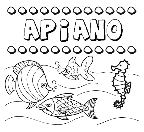 Desenhos do nome Apiano para imprimir e colorir com as crianças