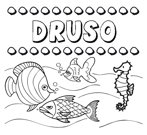 Desenhos do nome Druso para imprimir e colorir com as crianças