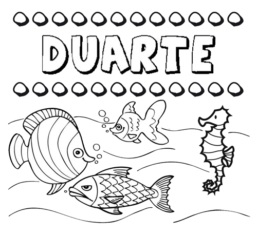 Desenhos do nome Duarte para imprimir e colorir com as crianças