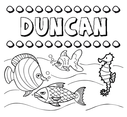 Desenhos do nome Duncan para imprimir e colorir com as crianças