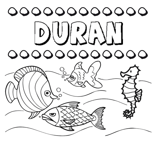Desenhos do nome Durán para imprimir e colorir com as crianças