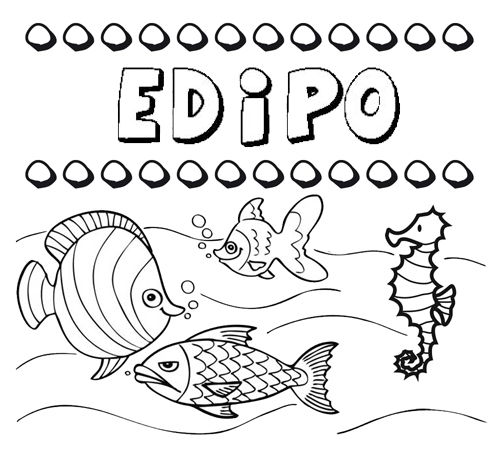Desenhos do nome Edipo para imprimir e colorir com as crianças