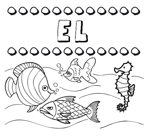 Desenhos do nome El para imprimir e colorir com as crianças