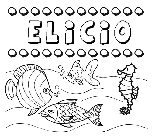 Desenhos do nome Elicio para imprimir e colorir com as crianças