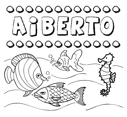 Desenhos do nome Aiberto para imprimir e colorir com as crianças