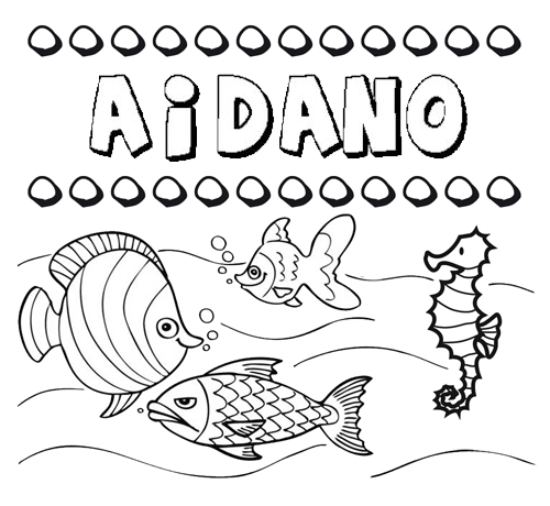 Desenhos do nome Aidano para imprimir e colorir com as crianças