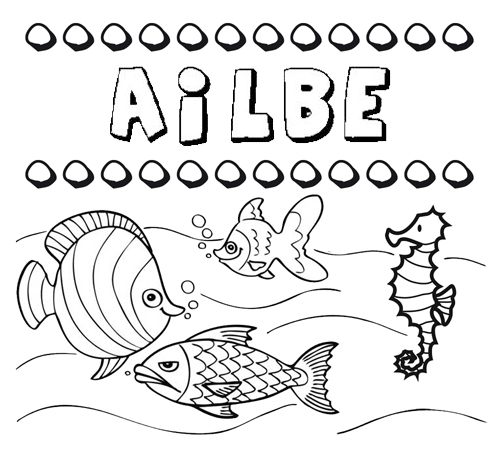 Desenhos do nome Ailbe para imprimir e colorir com as crianças