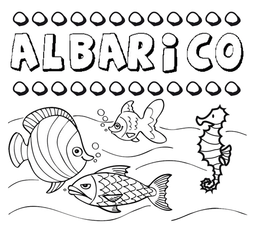 Desenhos do nome Albarico para imprimir e colorir com as crianças