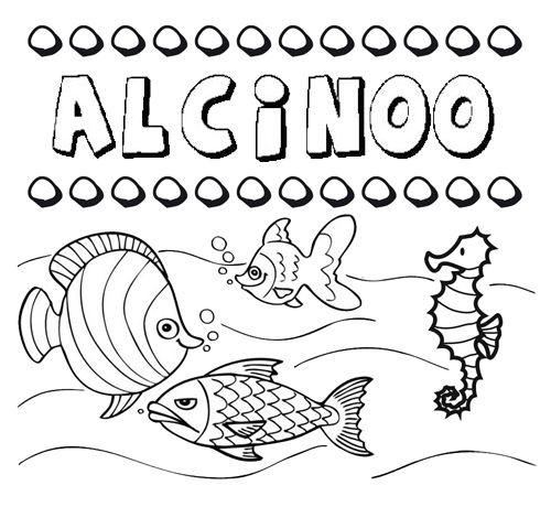 Desenhos do nome Alcinoo para imprimir e colorir com as crianças