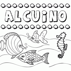 Desenhos do nome Alcuino para imprimir e colorir com as crianças